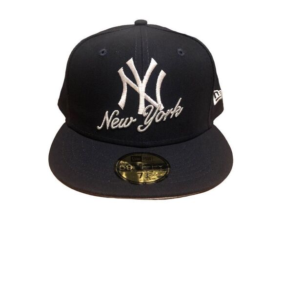 New Era New York Yankees Dual Logo 59FIFTY Fitted Hat Cap Size 7 3/4 - Picture 1 of 5